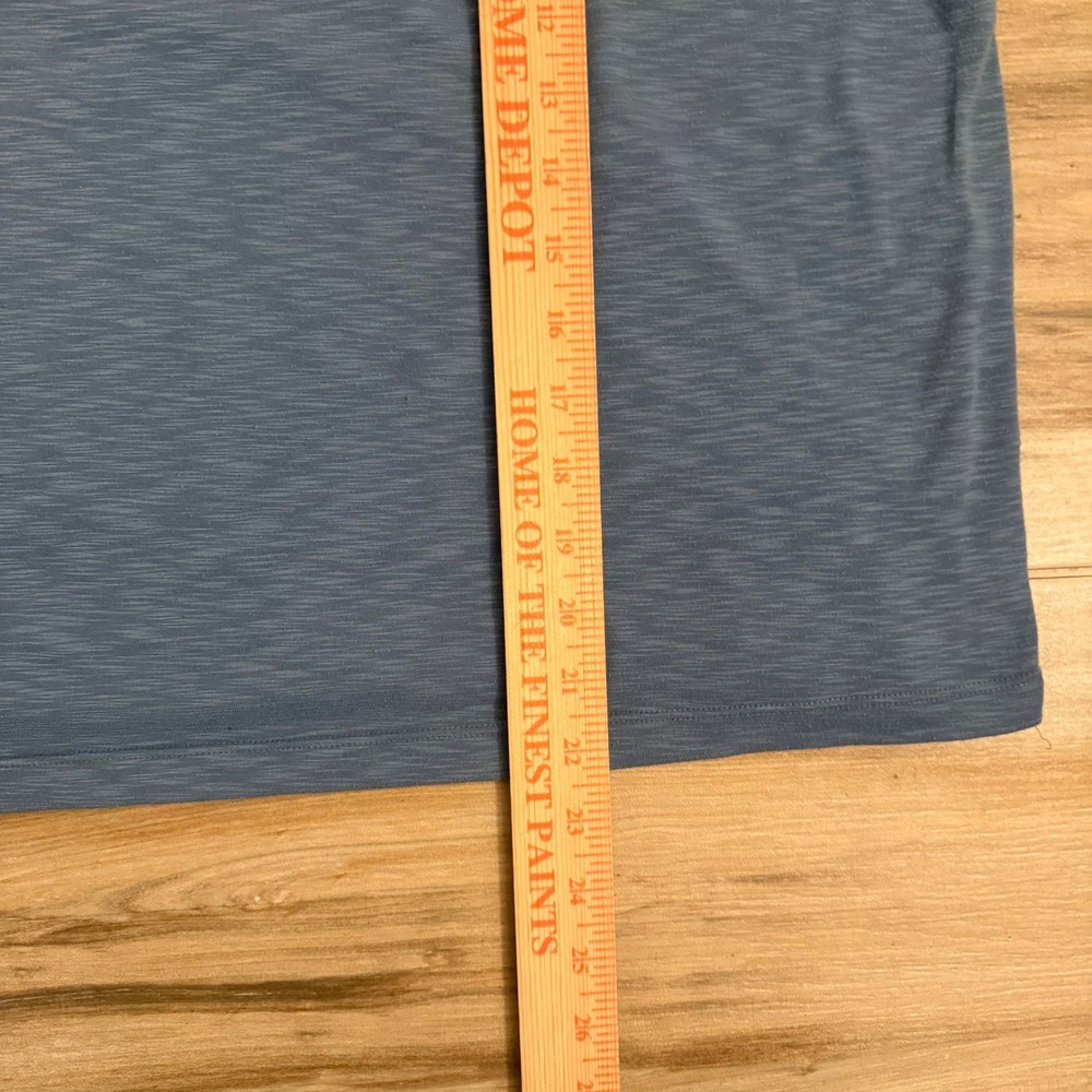 Title Nine Womens XL Blue Slub Knit Short‎ Sleeve Boxy Crewneck T-Shirt Tee - Picture 4 of 5